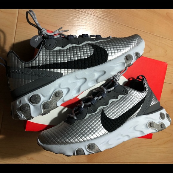 nike react element 55 premium metallic silver